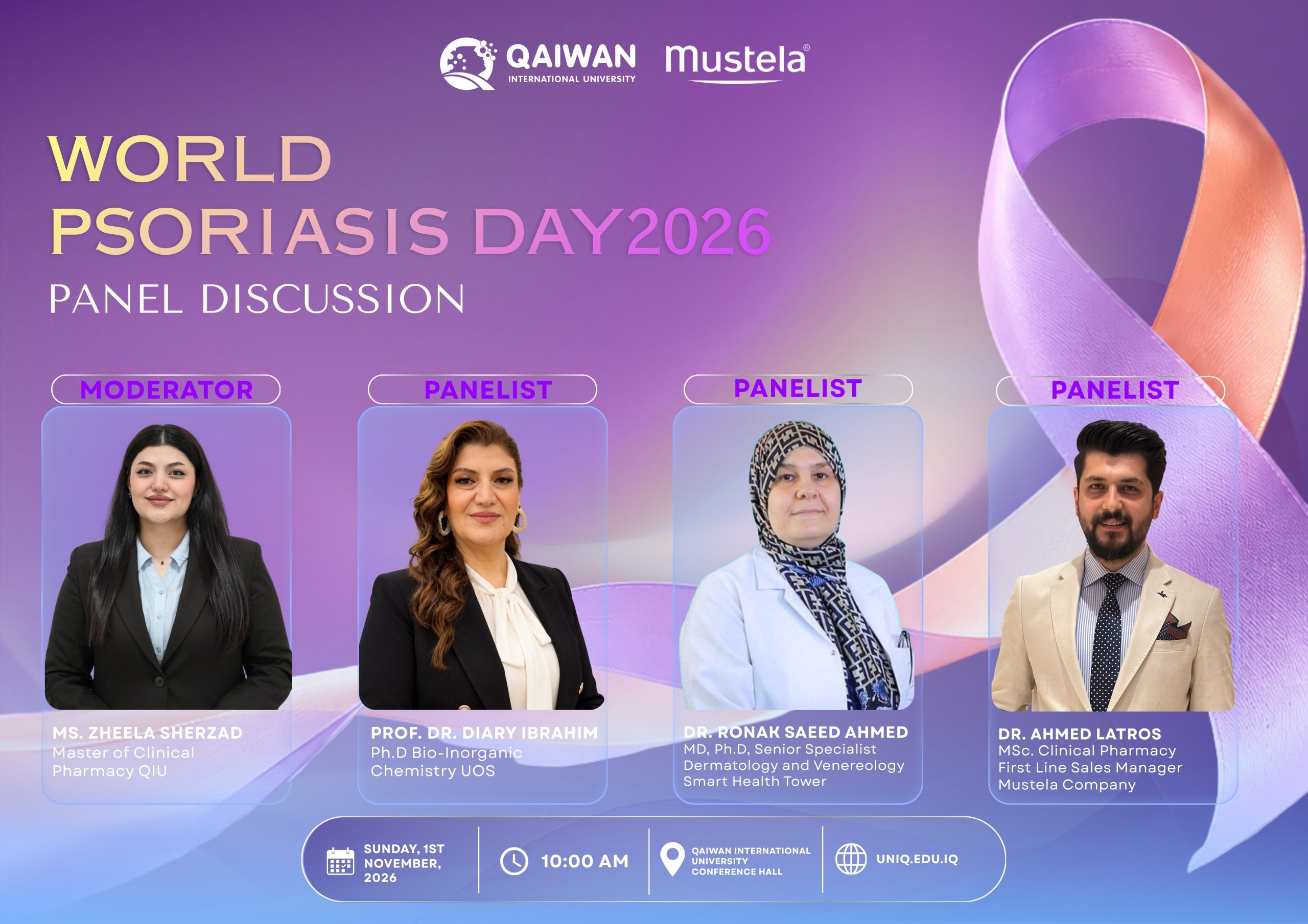 QIU Faculty of Pharmacy to Host World Psoriasis Day 2026 Panel Discussion in Collaboration with Mustela