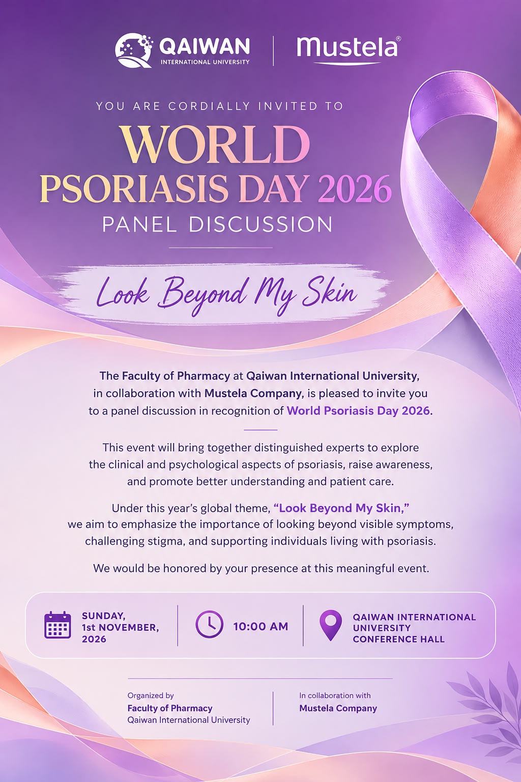QIU Faculty of Pharmacy to Host World Psoriasis Day 2026 Panel Discussion in Collaboration with Mustela 1